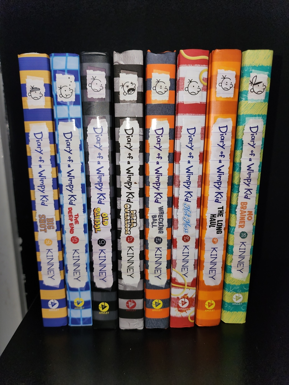 A Set Of 8 diary of a wimpy kid HARDCOVER books